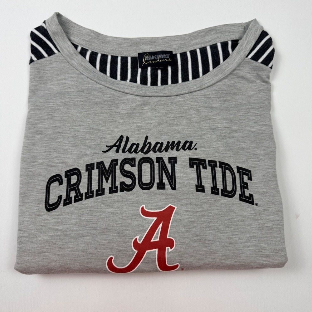 Gameday Couture Alabama Crimson Tide Women XL/XXL‎ Gray Excellent Striped Tunic